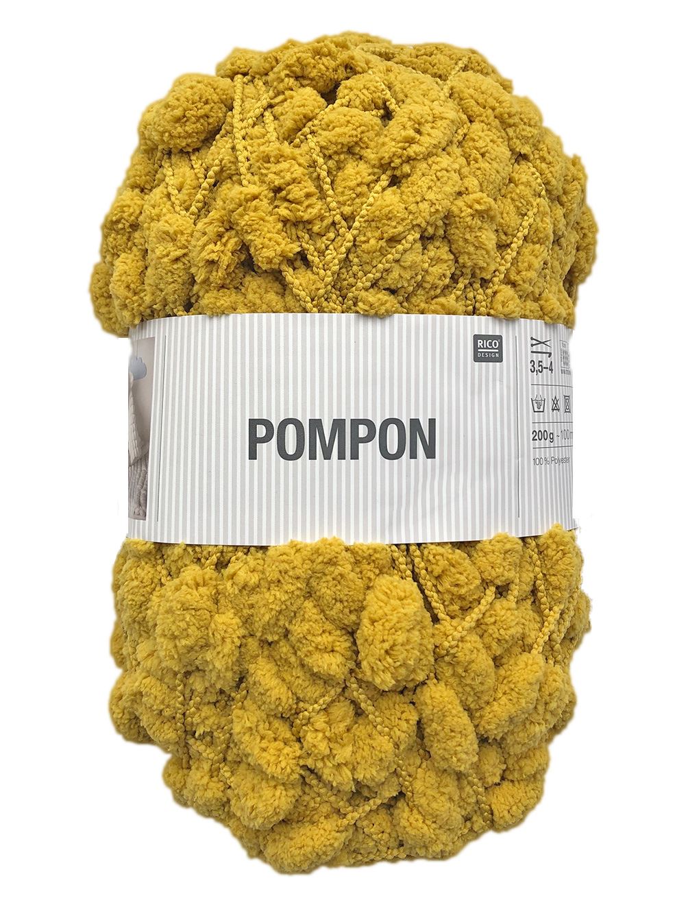RICO PomPon Mustard (042) Pom Pom Yarn - 200g